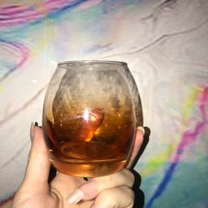 Small orange ombré glass